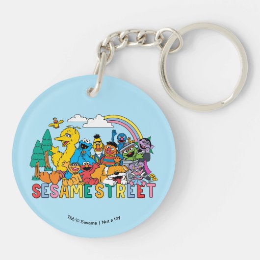 Sesamstraat | Regenbooggolf Sleutelhanger (Achterkant)