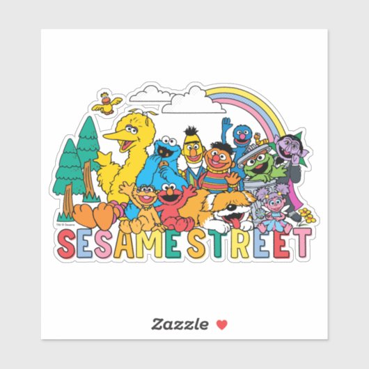 Sesamstraat | Regenbooggolf Sticker (Vel)