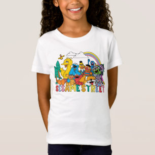 Sesamstraat Regenbooggolf T-shirt