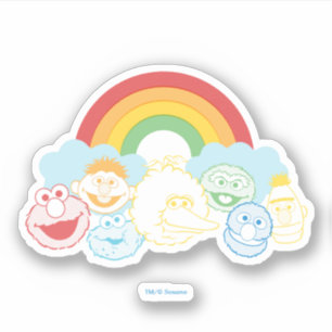 Sesamstraat   Regenbooggrafie Sticker