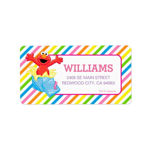 Sesamstraat | Regenboogstaking voor Elmo Girls Etiket (Voorkant)