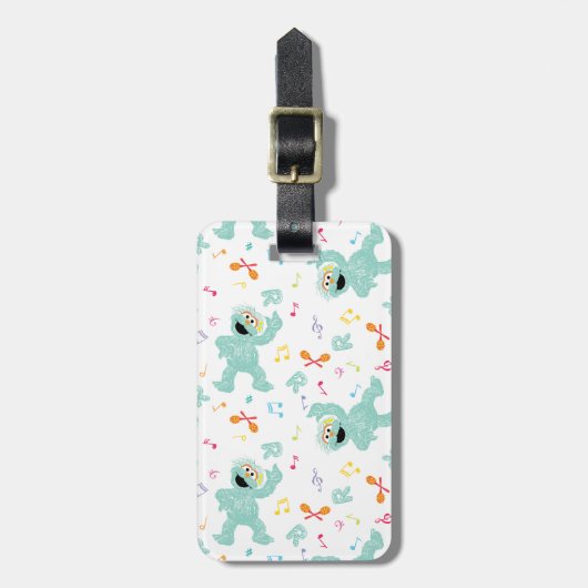 Sesamstraat | Rosita Music Scribble Pattern Bagagelabel (Voorkant verticaal)
