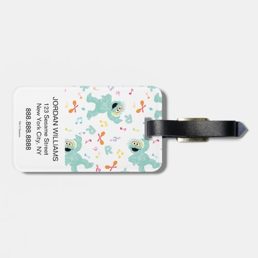 Sesamstraat | Rosita Music Scribble Pattern Bagagelabel (Achterkant horizontaal)