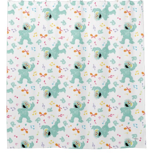 Sesamstraat | Rosita Music Scribble Pattern Douchegordijn (Voorkant)