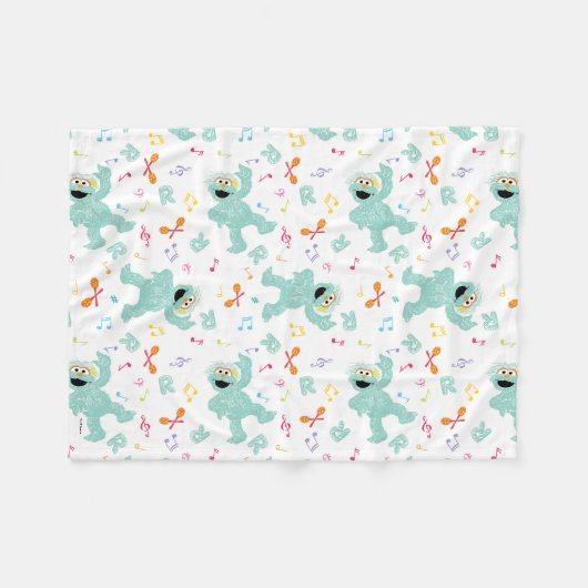 Sesamstraat | Rosita Music Scribble Pattern Fleece Deken (Voorkant (Horizontaal))