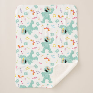 Sesamstraat Rosita Music Scribble Pattern Sherpa Deken