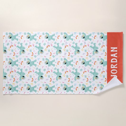 Sesamstraat | Rosita Music Scribble Pattern Strandlaken (Voorkant)