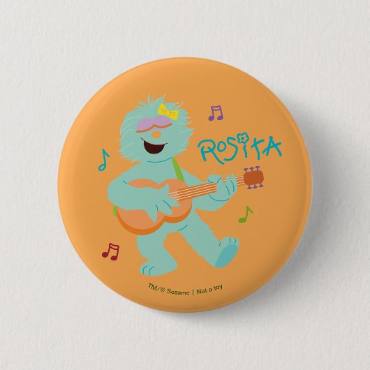 Sesamstraat | Rosita-spelgitaar Ronde Button 5,7 Cm (Voorkant)