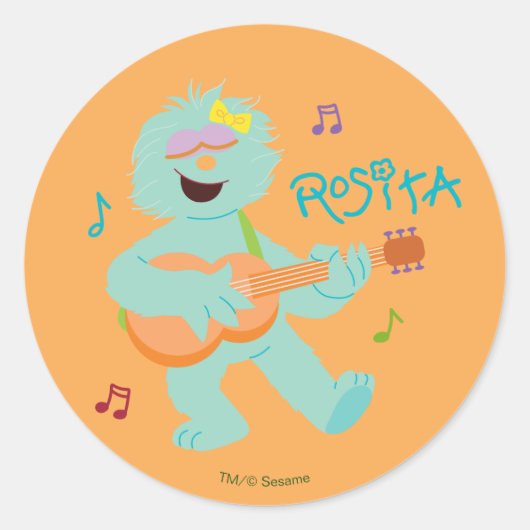 Sesamstraat | Rosita-spelgitaar Ronde Sticker (Voorkant)