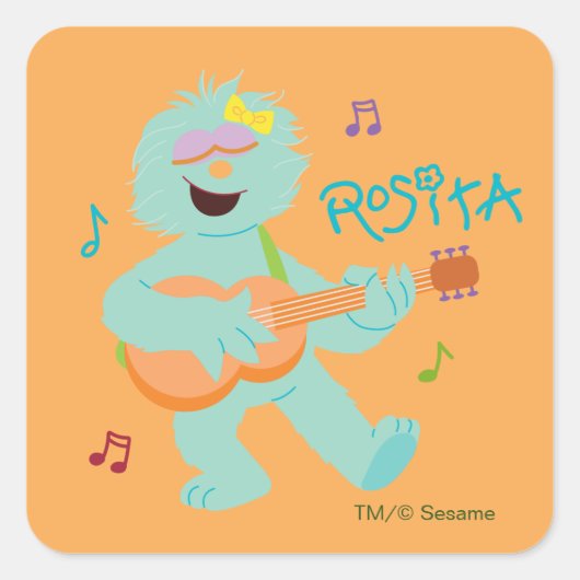 Sesamstraat | Rosita-spelgitaar Vierkante Sticker (Voorkant)