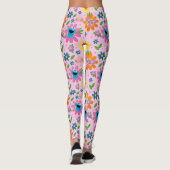 Sesamstraat roze bloemenpatroon leggings (Achterkant)
