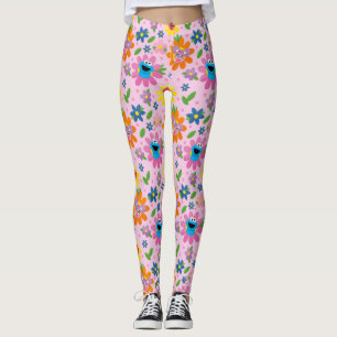 Sesamstraat roze bloemenpatroon leggings
