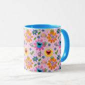 Sesamstraat roze bloemenpatroon mok (Voorkant rechts)