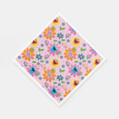 Sesamstraat roze bloemenpatroon servet (Hoek)