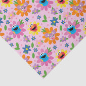 Sesamstraat roze bloemenpatroon tissuepapier (Detail)