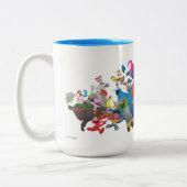 Sesamstraat Run! Tekenillustratie Tweekleurige Koffiemok (Links)