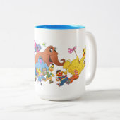 Sesamstraat Run! Tekenillustratie Tweekleurige Koffiemok (Voorkant rechts)