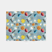 Sesamstraat Schattige Halloweenpatroon Fleece Deken (Voorkant (Horizontaal))