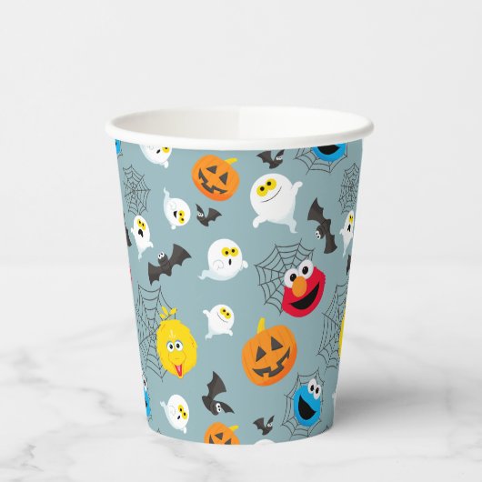 Sesamstraat Schattige Halloweenpatroon Papieren Bekers (Links)