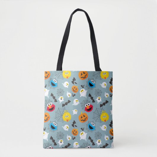 Sesamstraat Schattige Halloweenpatroon Tote Bag (Voorkant)