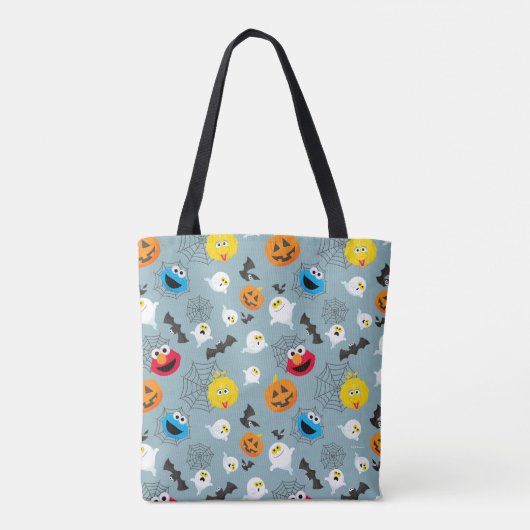 Sesamstraat Schattige Halloweenpatroon Tote Bag (Achterkant)