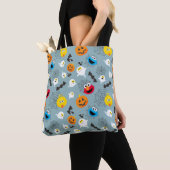 Sesamstraat Schattige Halloweenpatroon Tote Bag (Dichtbij)