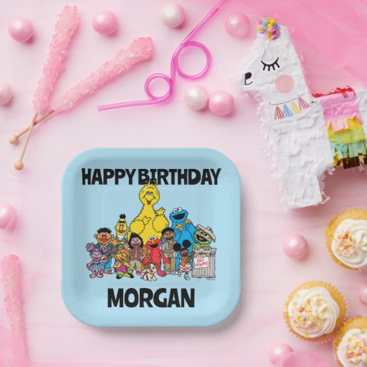 Sesamstraat | Sesame Pals Happy Birthday Papieren Bordje (Feest)