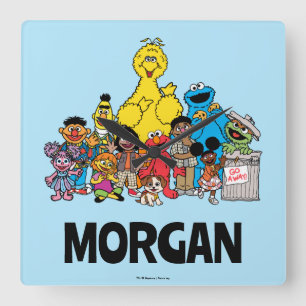 Sesamstraat Sesamobjecten Jouw naam toevoegen Vierkante Klok