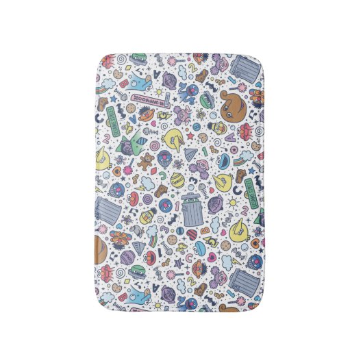 Sesamstraat | Sesampals Doodle Patroon Badmat (Voorkant Verticaal)