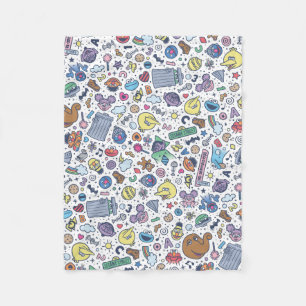 Sesamstraat Sesampals Doodle Patroon Fleece Deken