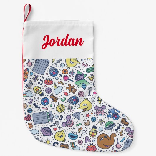 Sesamstraat | Sesampals Doodle Patroon Kleine Kerstsok (Voorkant)