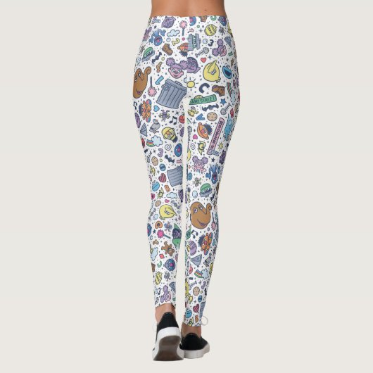 Sesamstraat | Sesampals Doodle Patroon Leggings (Achterkant)