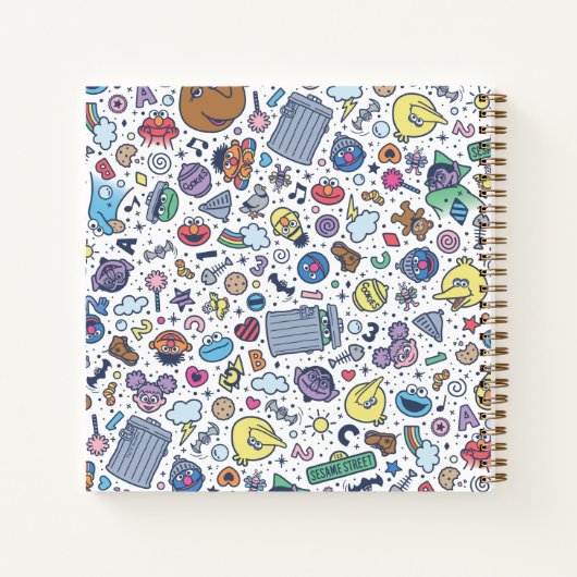 Sesamstraat | Sesampals Doodle Patroon Notitieboek (Achterkant)