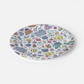 Sesamstraat | Sesampals Doodle Patroon Papieren Bordje (Gekanteld)