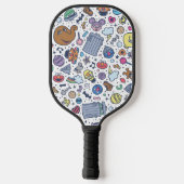 Sesamstraat | Sesampals Doodle Patroon Pickleball Paddle (Achterkant)