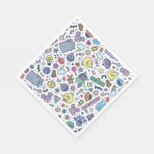 Sesamstraat | Sesampals Doodle Patroon Servet (Hoek)