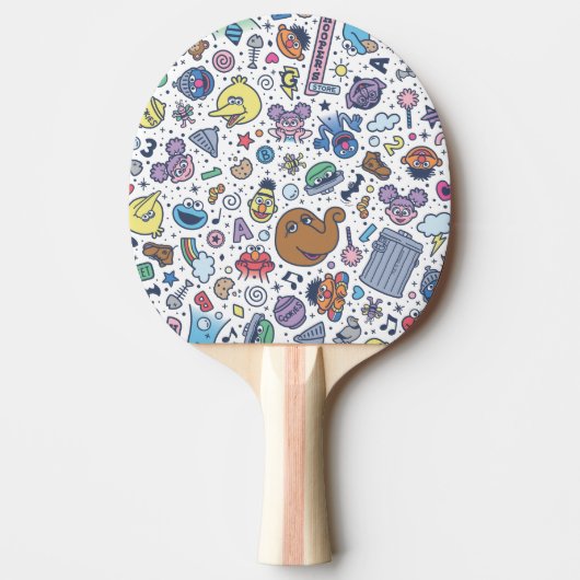 Sesamstraat | Sesampals Doodle Patroon Tafeltennisbatje (Voorkant)
