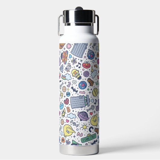 Sesamstraat | Sesampals Doodle Patroon Waterfles (Voorkant)