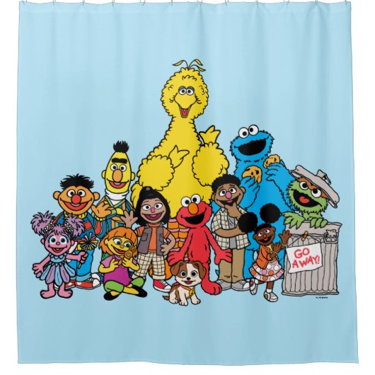 Sesamstraat | Sesamprogramma's die uitkomen Douchegordijn (Voorkant)