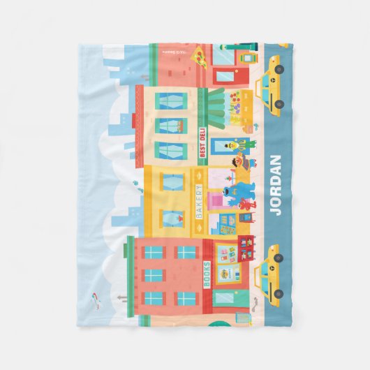 Sesamstraat | Sesamstraat Scene Fleece Deken (Voorkant)
