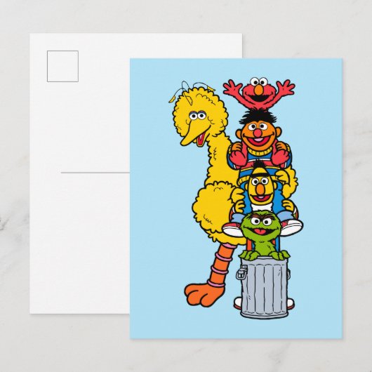 Sesamstraat | Sesamstraat Vrienden Pose Briefkaart (Voorkant / Achterkant)
