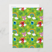 Sesamstraat Shamrock en Rainbow Pattern Briefkaart (Voorkant / Achterkant)