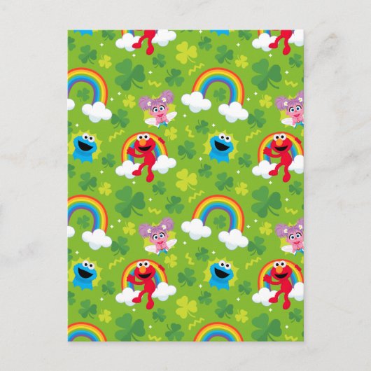 Sesamstraat Shamrock en Rainbow Pattern Briefkaart (Voorkant)