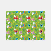 Sesamstraat Shamrock en Rainbow Pattern Fleece Deken (Voorkant (Horizontaal))