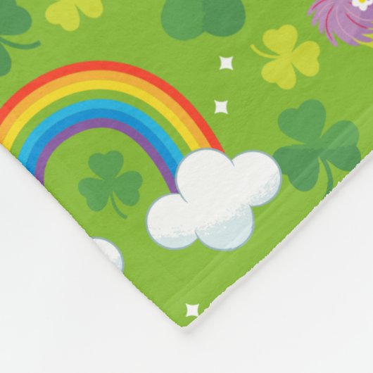 Sesamstraat Shamrock en Rainbow Pattern Fleece Deken (Hoek)
