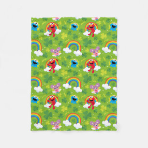 Sesamstraat Shamrock en Rainbow Pattern Fleece Deken