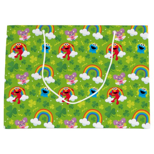 Sesamstraat Shamrock en Rainbow Pattern Groot Cadeauzakje (Voorkant)