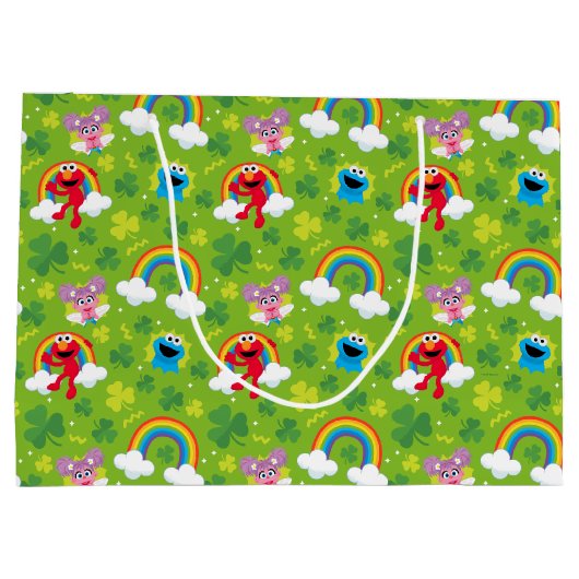 Sesamstraat Shamrock en Rainbow Pattern Groot Cadeauzakje (Achterkant)
