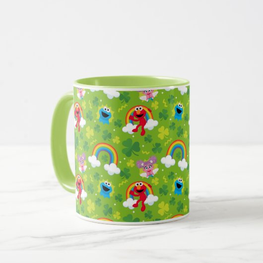 Sesamstraat Shamrock en Rainbow Pattern Mok (Voorkant links)