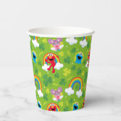 Sesamstraat Shamrock en Rainbow Pattern Papieren Bekers (Achterkant)